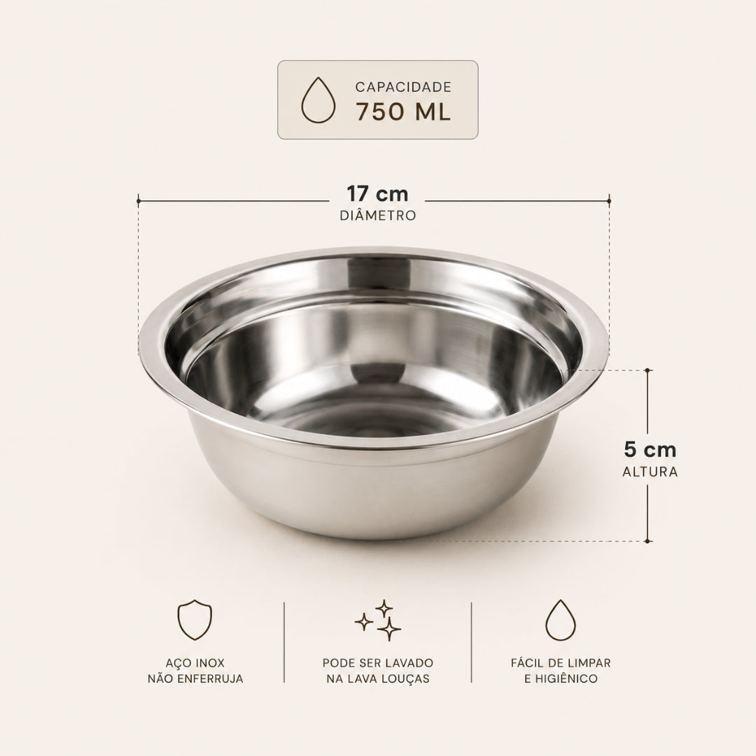 Tigela Inox para Comedouros NOMIH